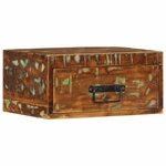 vidaXL Table de chevet murale bois massif de récupération