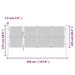 vidaXL Portal de jardin maille argenté 350x175 cm acier galvanisé