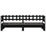 vidaXL Lit coulissant sans matelas noir 2x(90x200) cm Bois massif