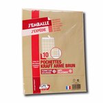 Paquet de 10 pochettes kraft armé brun 24 260x330 130 g/m² bande de protection GPV