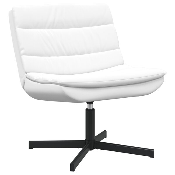 vidaXL Chaise Pivotante Blanche Tissu polyester  Cadre en métal Moyenne
