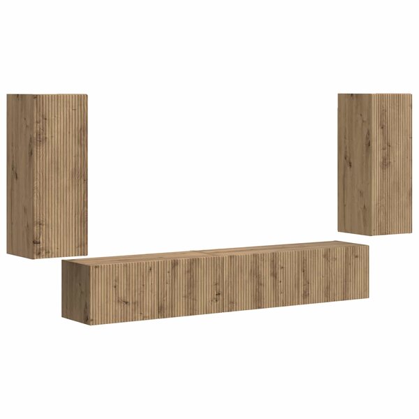 vidaXL Ensemble meuble TV 4 Pièces Chêne artisanal Bois d'ingénierie