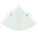 vidaXL Étagère de coin avec supports chromés Verre Blanc 35 x 35 cm