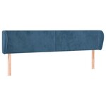 vidaXL Tête de lit avec oreilles Bleu foncé 183x23x78/88 cm Velours
