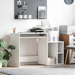 vidaXL Bureau avec Rangement Blanc 120.5x44x88.5 cm Bois