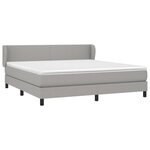 vidaXL Sommier à lattes de lit avec matelas Gris clair 180x200cm Tissu