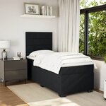 vidaXL Sommier à lattes de lit et matelas Noir 80x200 cm Velours