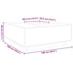 vidaXL Table basse chêne sonoma 100x100x40 cm bois d'ingénierie