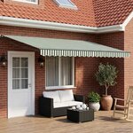 vidaXL Auvent rétractable électrique Vert et blanc 5 x 3 m