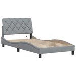 vidaXL Cadre de lit avec LED sans matelas gris clair 100x200 cm tissu