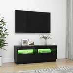 vidaXL Meuble TV avec lumières LED noir 100x35x40 cm