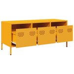 vidaXL Meuble TV jaune moutarde 101 5x39x43 5 cm acier laminé à froid