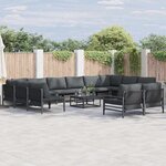 vidaXL Ensemble de canapé de jardin 12 Pièces Anthracite Acier