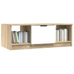 vidaXL Table basse blanc et chêne sonoma 102x50x36cm bois d'ingénierie