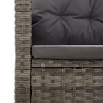 vidaXL Banc de jardin inclinable et coussins gris 118cm résine tressée