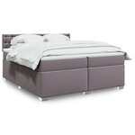vidaXL Sommier à lattes de lit avec matelas Gris 200x200 cm Similicuir