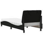 vidaXL Lit avec matelas noir 90x200 cm tissu