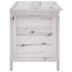 vidaXL Boîte de rangement de jardin blanc bois massif de sapin