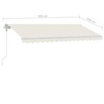 vidaXL Auvent automatique sur pied 400x300 cm Crème