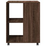 vidaXL Table d'appoint avec roues chêne marron bois d'ingénierie