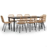 vidaXL Ensemble à manger de jardin 9 Pièces Résine tressée