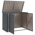 vidaXL Boîte de Rangement de Jardin Noir 151 5 x 82 x 110 5 cm Acier