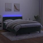 vidaXL Sommier à lattes de lit avec matelas LED Vert foncé 140x200 cm