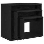 Ensemble de 3 tables gigognes vidaXL en chêne noir stratifié
