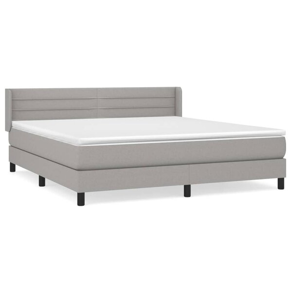 vidaXL Sommier à lattes de lit avec matelas Gris clair 180x200cm Tissu