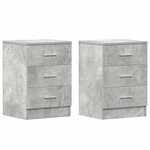 vidaXL Tables de chevet 2 Pièces Gris béton 38x35x56 cm Bois d'ingénierie