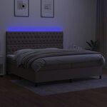 vidaXL Sommier à lattes de lit et matelas et LED Taupe 200x200cm Tissu