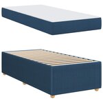 vidaXL Cadre de lit avec matelas Bleu 80 x 200 cm tissu
