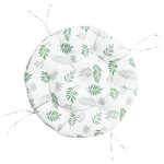 vidaXL Coussin rond à motif de feuilles Ø 60 x11 cm tissu oxford