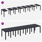 vidaXL Table de Jardin Anthracite 400 x 100 x 73 cm polyrotin