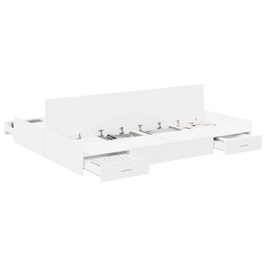 vidaXL Cadre de lit avec rangement avec tête de lit Blanc 150 x 200 cm