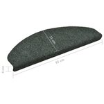 vidaXL Tapis autoadhésifs de marches 5 Pièces Vert 65x21x4 cm Aiguilleté