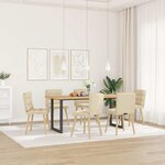 vidaXL Chaises à manger lot de 6 crème tissu