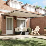 vidaXL Auvent Rétractable Beige 400x300 cm tissu