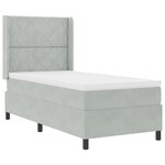 vidaXL Lit coffre avec matelas & lumière LED gris clair 90x190 cm en velours
