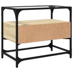 vidaXL Meuble TV avec dessus en verre chêne sonoma bois d'ingénierie