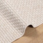 vidaXL Tapis de surface HUARTE Crème 150 x 80 cm Polyester