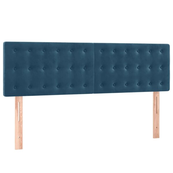 vidaXL Têtes de lit 2 Pièces Bleu foncé 72x5x78/88 cm Velours