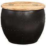vidaXL Table basse ronde 53x43 cm Bois de manguier massif