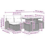 vidaXL Ensemble de canapé de jardin 7 Pièces Marron Poly rotin