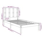 vidaXL Cadre de lit bois massif 75x190 cm petit simple