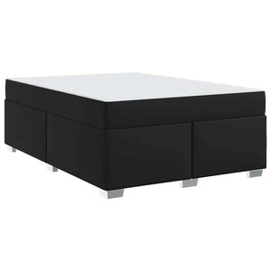 vidaXL Cadre de lit avec matelas Noir 160 x 200 cm tissu
