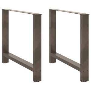 vidaXL Pieds de table à manger en acier naturel 2 pièces 90 x (72-73) cm Acier