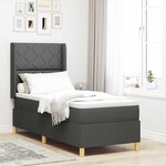 vidaXL Lit à ressorts avec matelas gris foncé 80x200 cm en tissu