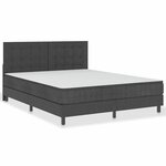 vidaXL Tête de lit touffetée Gris foncé Tissu 180x200 cm