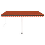 vidaXL Auvent manuel rétractable avec LED 400x300 cm Orange et marron